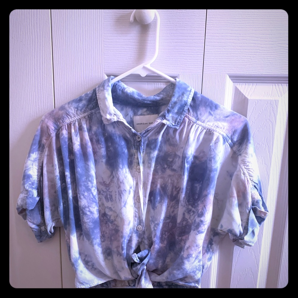 Multicolor American Eagle button down crop top